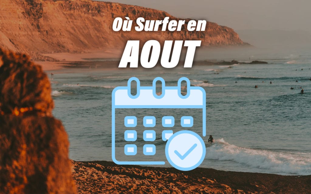 Où Surfer en JANVIER Calendrier Surf pour Août